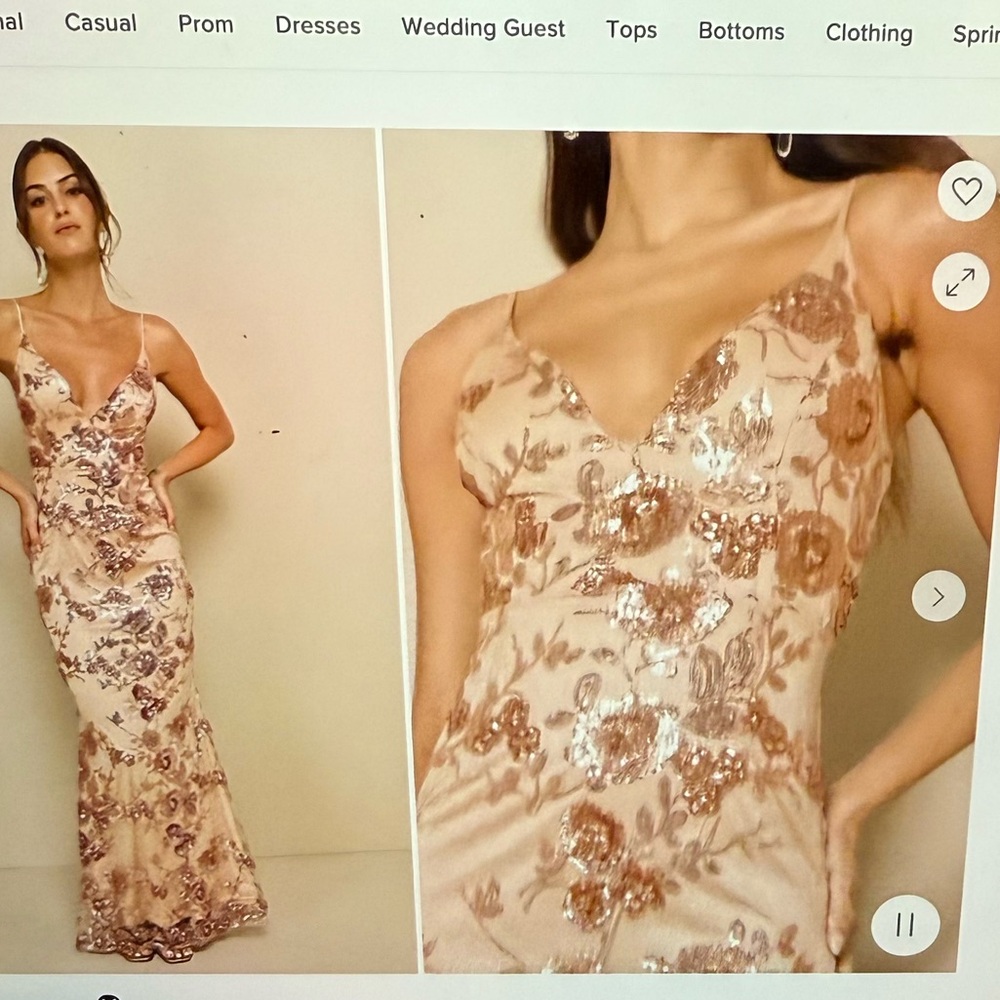 Glamorous Sequin Floral Gown